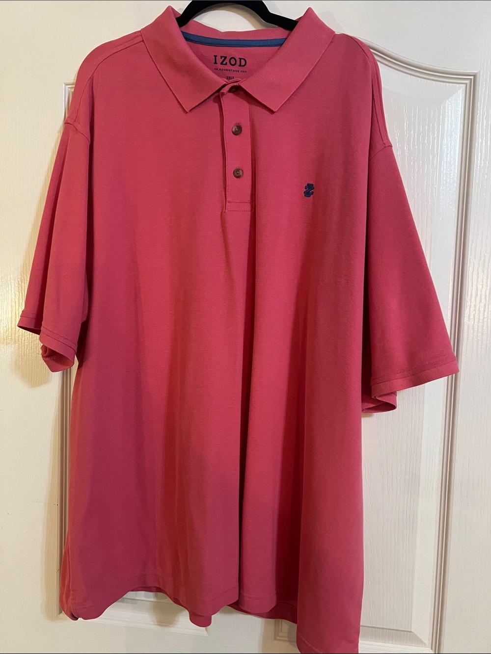 Izod Men’s Raspberry Polo in Pink with Navy Logo